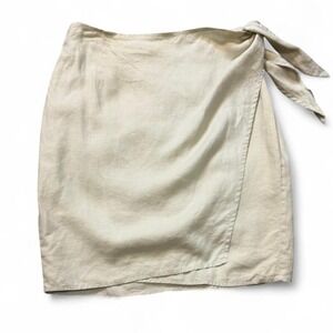 Vintage Gap Khaki Linen Wrap Skirt